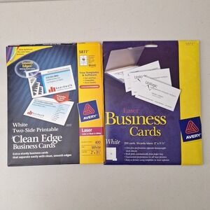 Avery Templates Laser 2"x 3.5" 510 Cards White Business Cards, 2 Pack Set, READ
